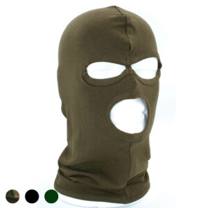 Cagoule 3 ouvertures camouflage, noire, vert armée