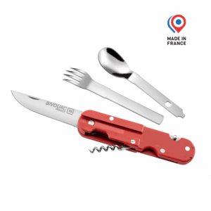 Couteau Bivouac avec couverts - Rouge