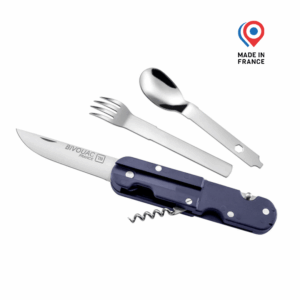 Couteau Bivouac avec couverts - Bleu
