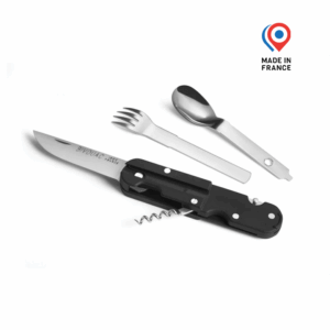 Couteau Bivouac avec couverts - Noir