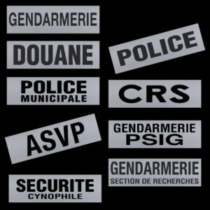 Bandeau d'identification rétro-réflechissant fond gris