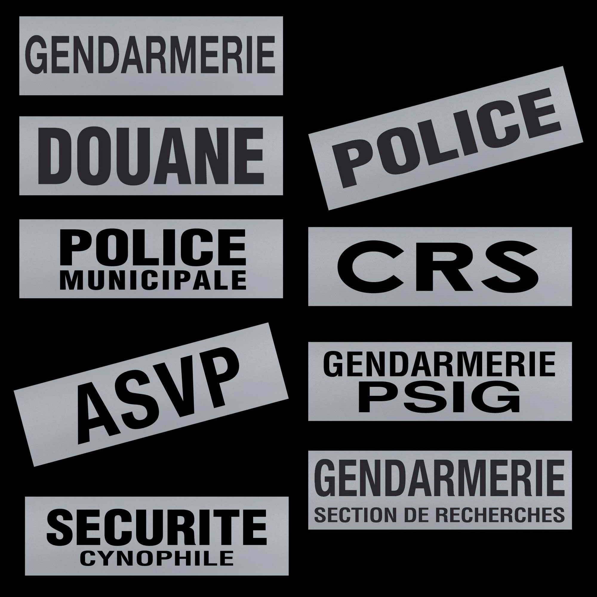 Bandeau d'identification rétro-réflechissant fond gris