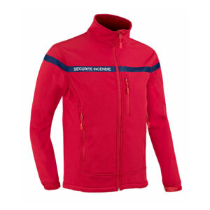 VESTE SOFTSHELL SÉCU-ONE SÉCURITÉ INCENDIE ROUGE - 3XL
