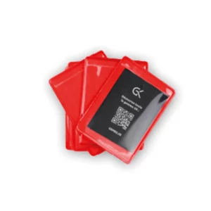 Support pour carte professionnelle avec velcro Rouge - Lot de 10