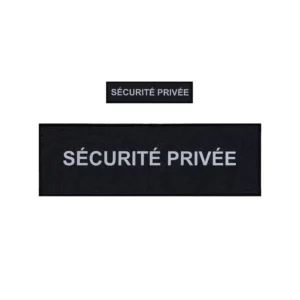 Flaps SECURITE PRIVEE Noir HV (poitrine et dos) 3x12cm+10x30cm
