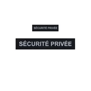 Flaps SECURITE PRIVEE Noir HV (poitrine et dos) 3x12cm + 5x27cm