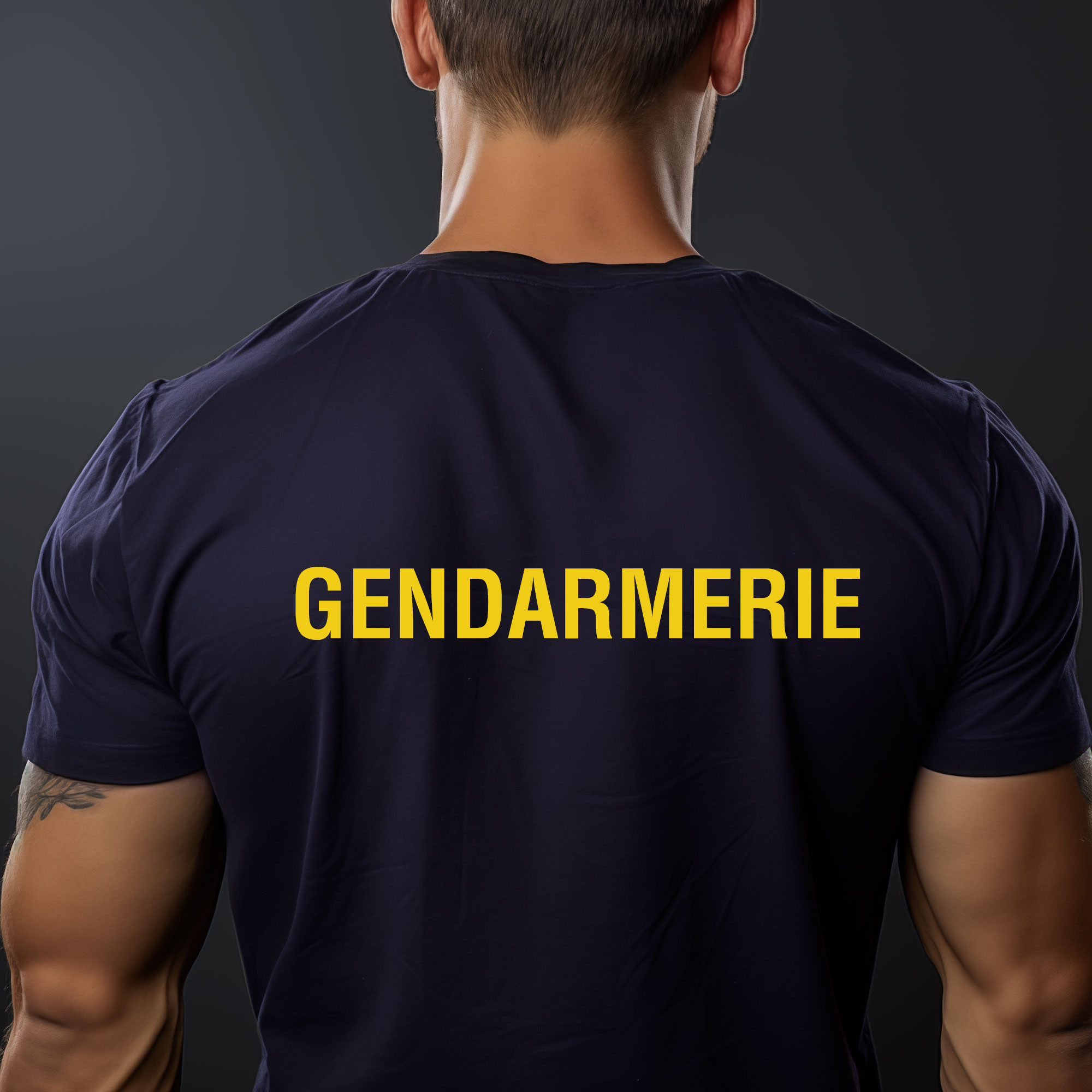 TEE SHIRT MARINE IMPRIME GENDARMERIE