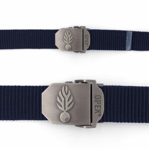 CEINTURE BLEU MARINE AVEC BOUCLE METAL GRAVEE GENDARMERIE