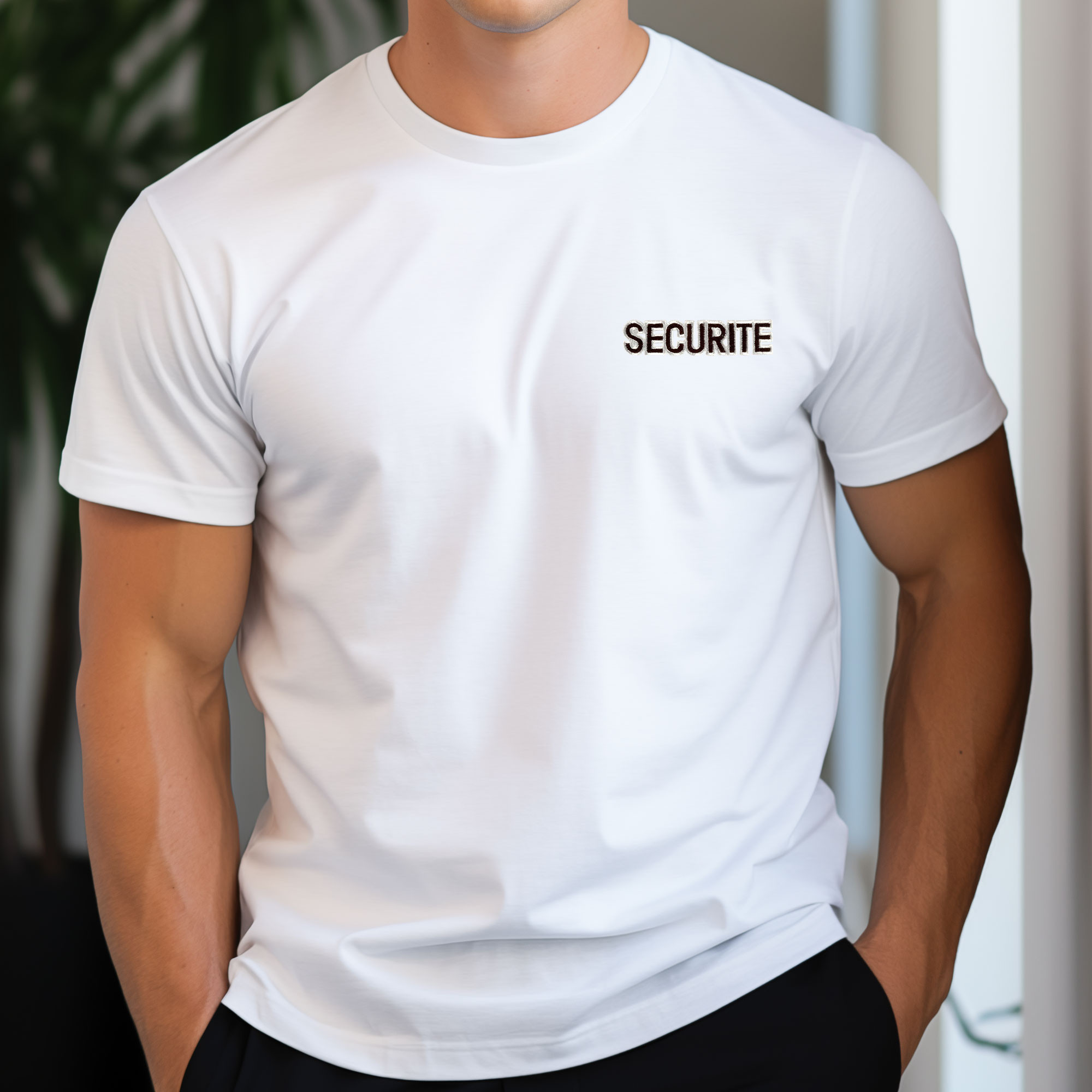 Tshirt blanc broderie sécurité