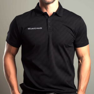 Polo noir sécurité privée officiel