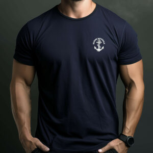 T-shirt bleu marine imprimé Marine Nationale
