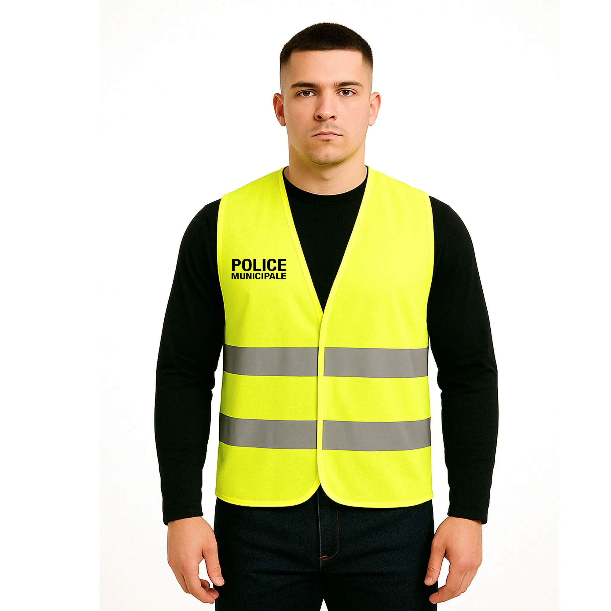 Gilet fluo haute visibilité Police Municipale