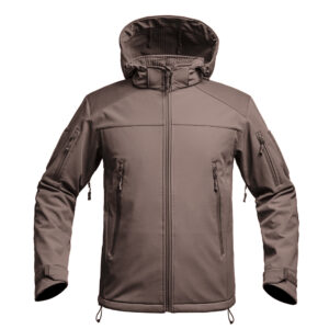 Veste Softshell V2 FIGHTER brun Terre de France
