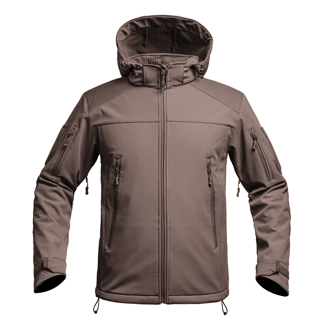 Veste Softshell V2 FIGHTER brun Terre de France