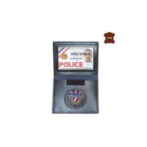 PORTE CARTE CUIR FORMAT CB AVEC INSIGNE POLICE