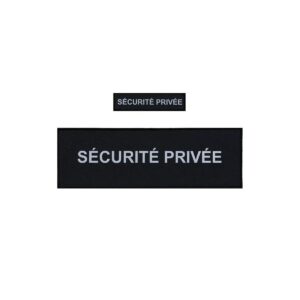 Pack Flaps “SECURITE PRIVEE” Noir HV (poitrine et dos) 3x12cm+10x30cm