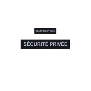 Pack Flaps “SECURITE PRIVEE” Noir HV (poitrine et dos) 3x12cm + 5x27cm