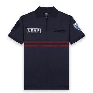 Polo ASVP Manches Courtes Zippé Maille Respirante
