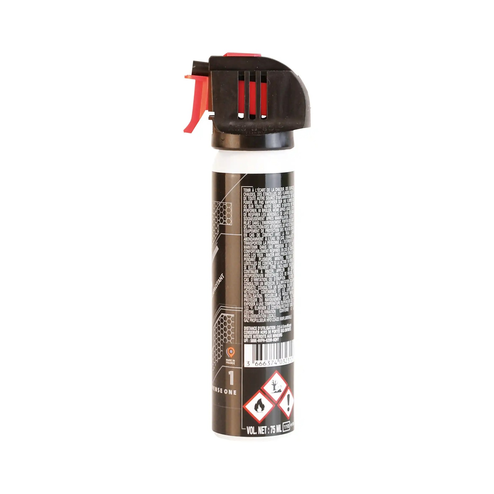 Aérosol Gaz Actif CS 75ml – Défense ONE