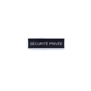 Bandeau d'identification rétro-réflechissant fond noir Sécurité Privée