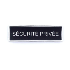 Bandeau d'identification rétro-réflechissant fond noir Sécurité Privée
