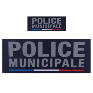 Bandeau d'identification souple Police Municipale fond marine dos auto-agrippant