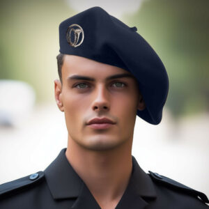 Béret alpin bleu marine 100% laine