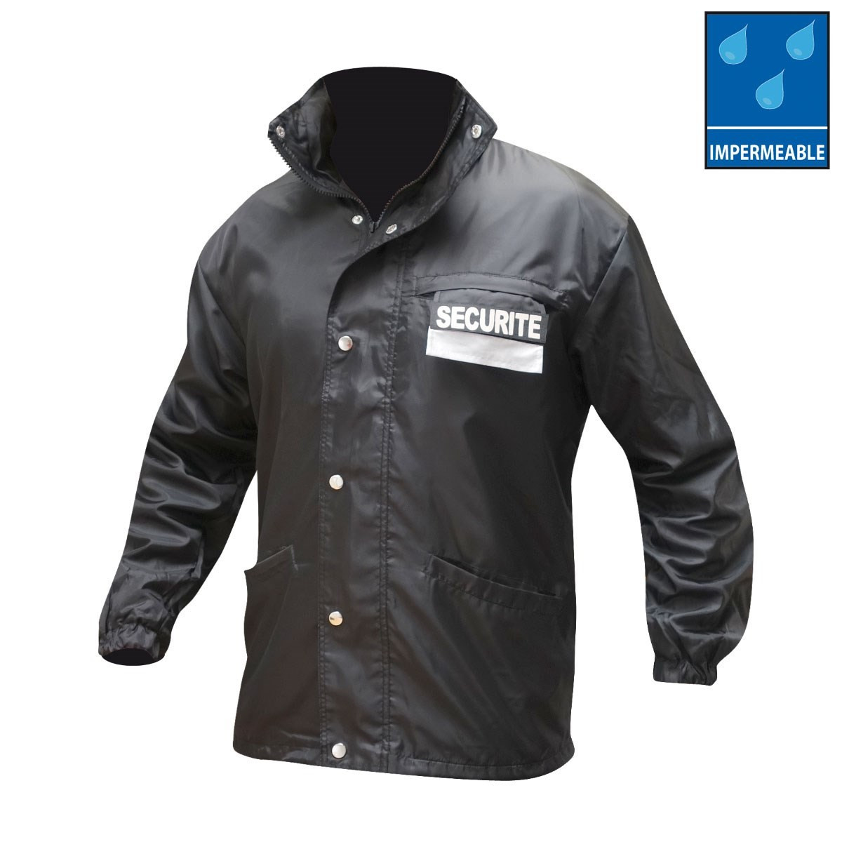 Blouson léger noir imprimé Sécurité