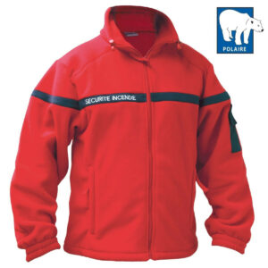 Blouson polaire rouge Sécurité Incendie