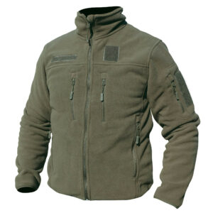 Blouson polaire vert armée fitté