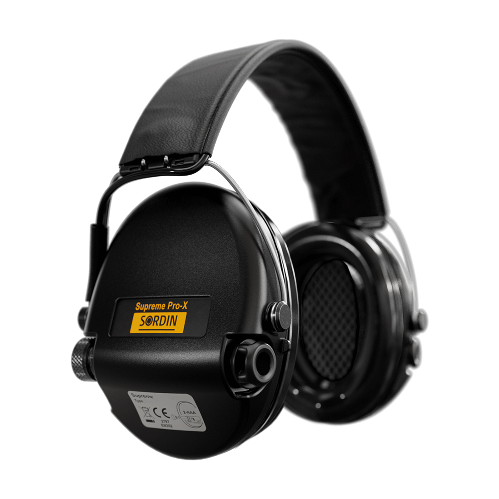 Casque anti-bruit Suprême Pro-X noir serre-tête cuir noir