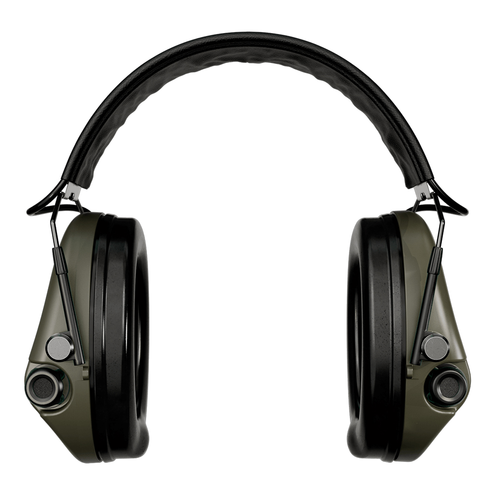 Casque anti-bruit Suprême Pro-X SLIM vert olive serre-tête cuir noir
