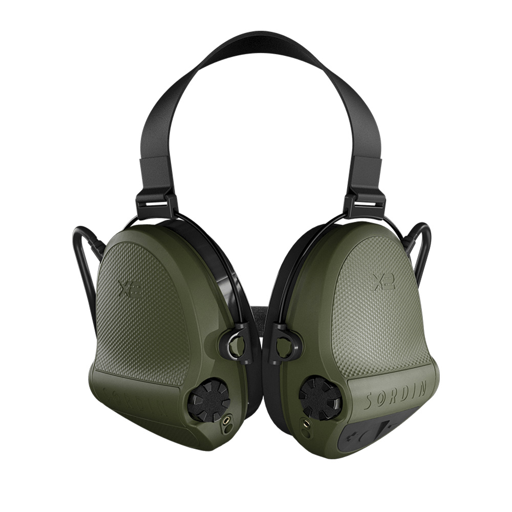 Casque anti-bruit Suprême X2 BT vert olive serre-nuque tissu noir