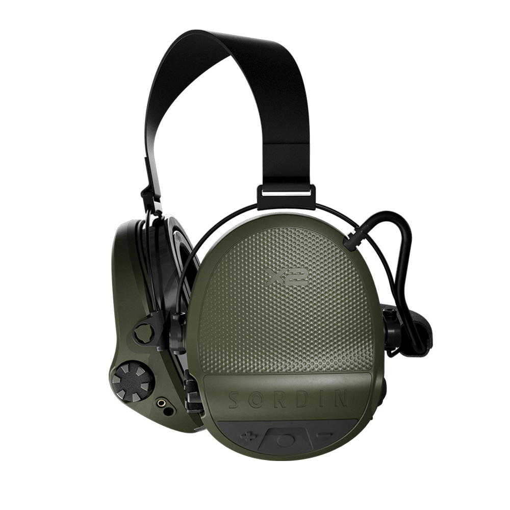 Casque anti-bruit Suprême X2 BT vert olive serre-nuque tissu noir