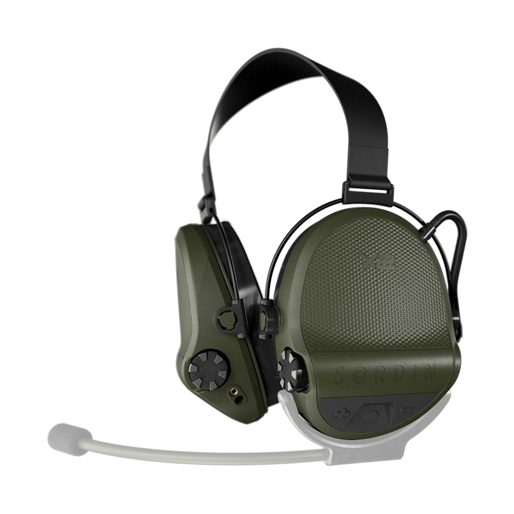 Casque anti-bruit Suprême X2 BT vert olive serre-nuque tissu noir