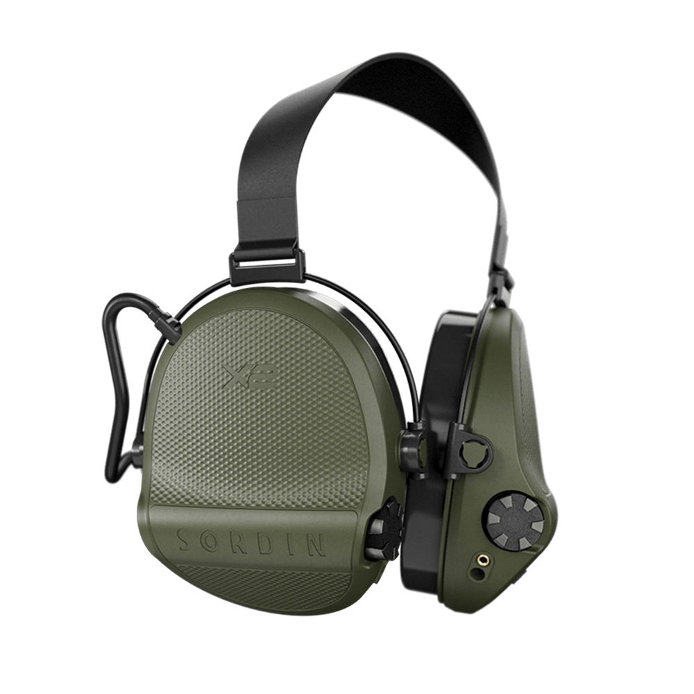Casque anti-bruit Suprême X2 BT vert olive serre-nuque tissu noir