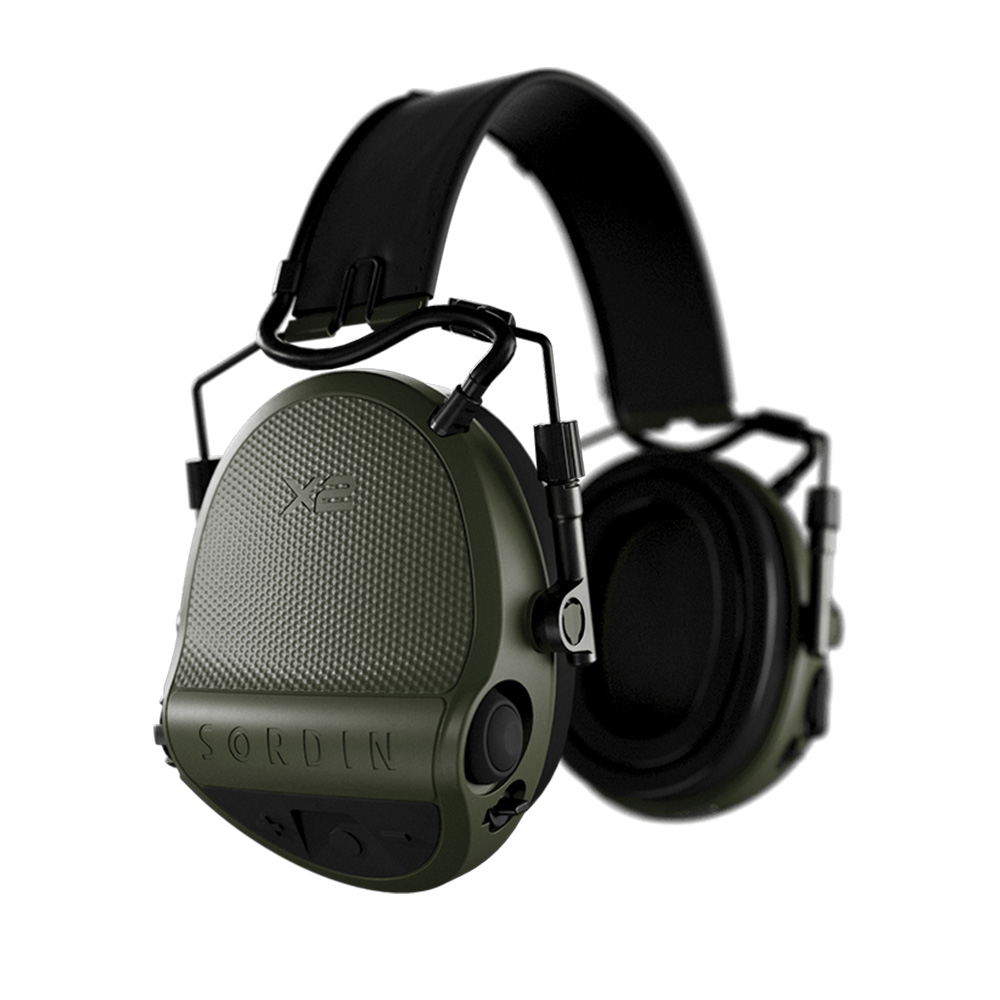 Casque anti-bruit Suprême X2 BT vert olive serre-tête cuir noir