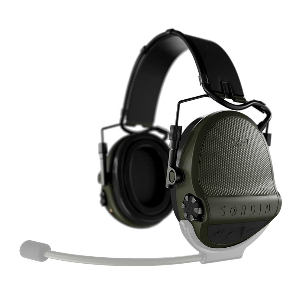 Casque anti-bruit Suprême X2 BT vert olive serre-tête cuir noir
