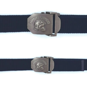Ceinture Pompiers bleue boucle gravee