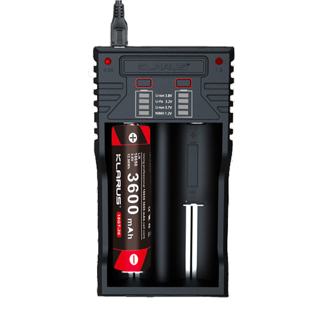Chargeur double K2 2 en 1 pour batteries rechargeables 18650/16340/14500