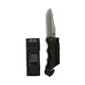 Couteau Pliant K25 Noir Silex et Torche