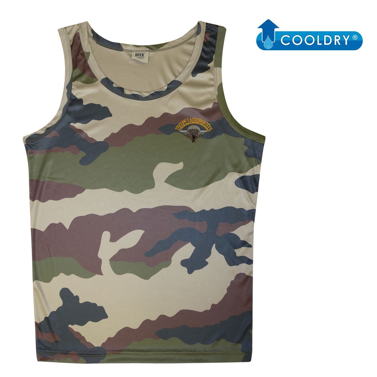 Débardeur Cooldry camo CE brodé para