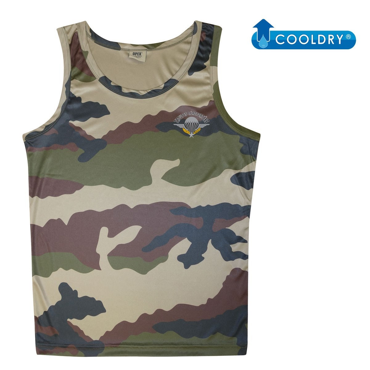 Débardeur Cooldry camo CE sérigraphie para