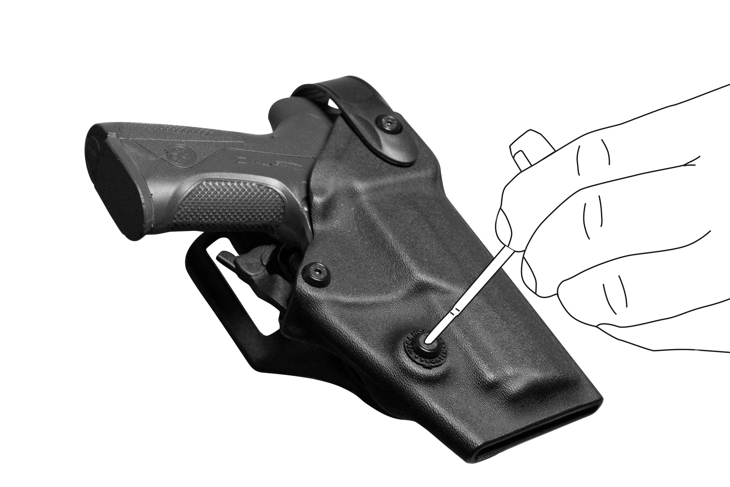 Holster droitier Vegatek Duty VKD800 noir pour Beretta 92/98 - PAMAS / MAS-G1