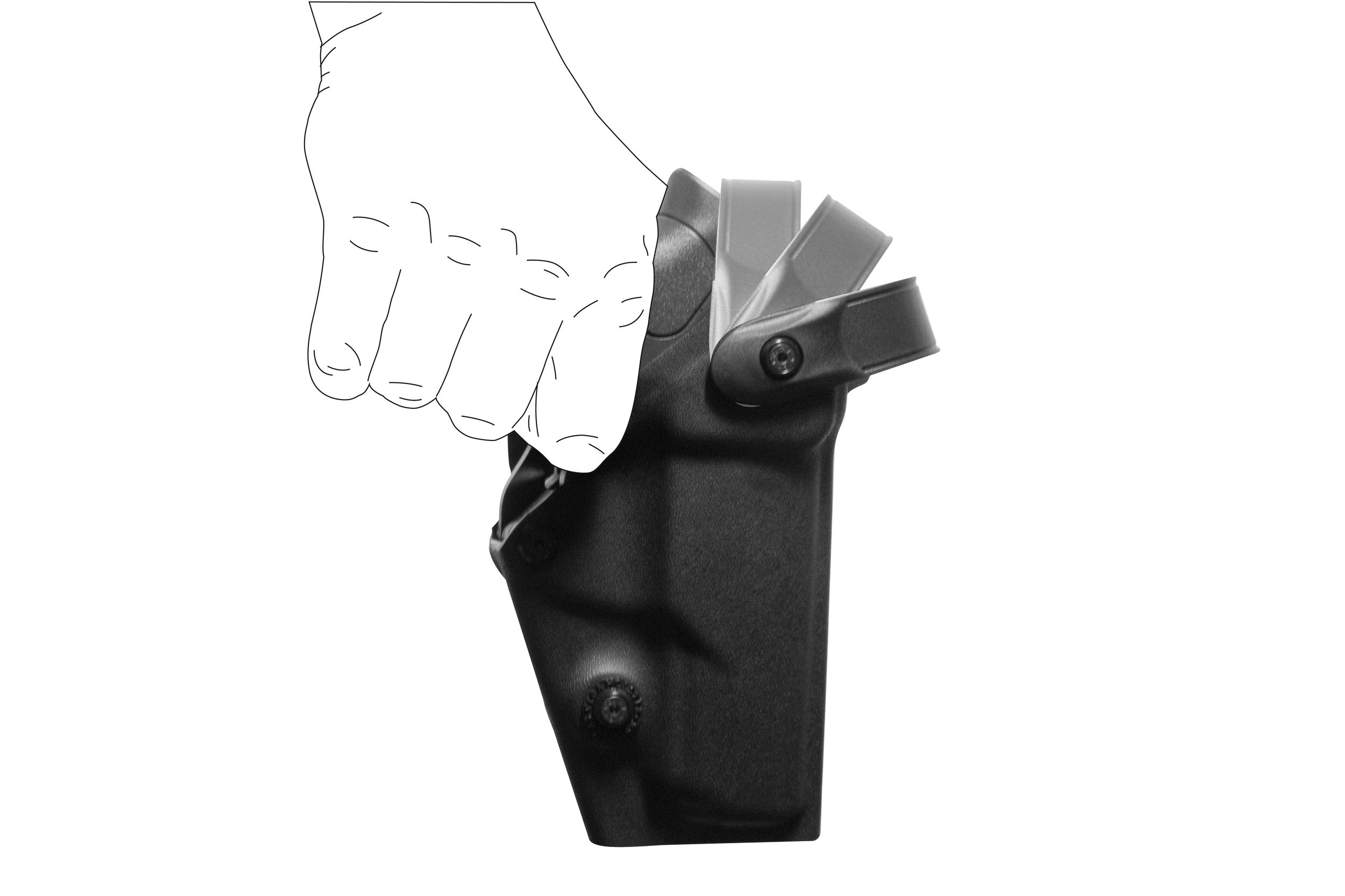 Holster droitier Vegatek Duty VKD800 noir pour Beretta 92/98 - PAMAS / MAS-G1