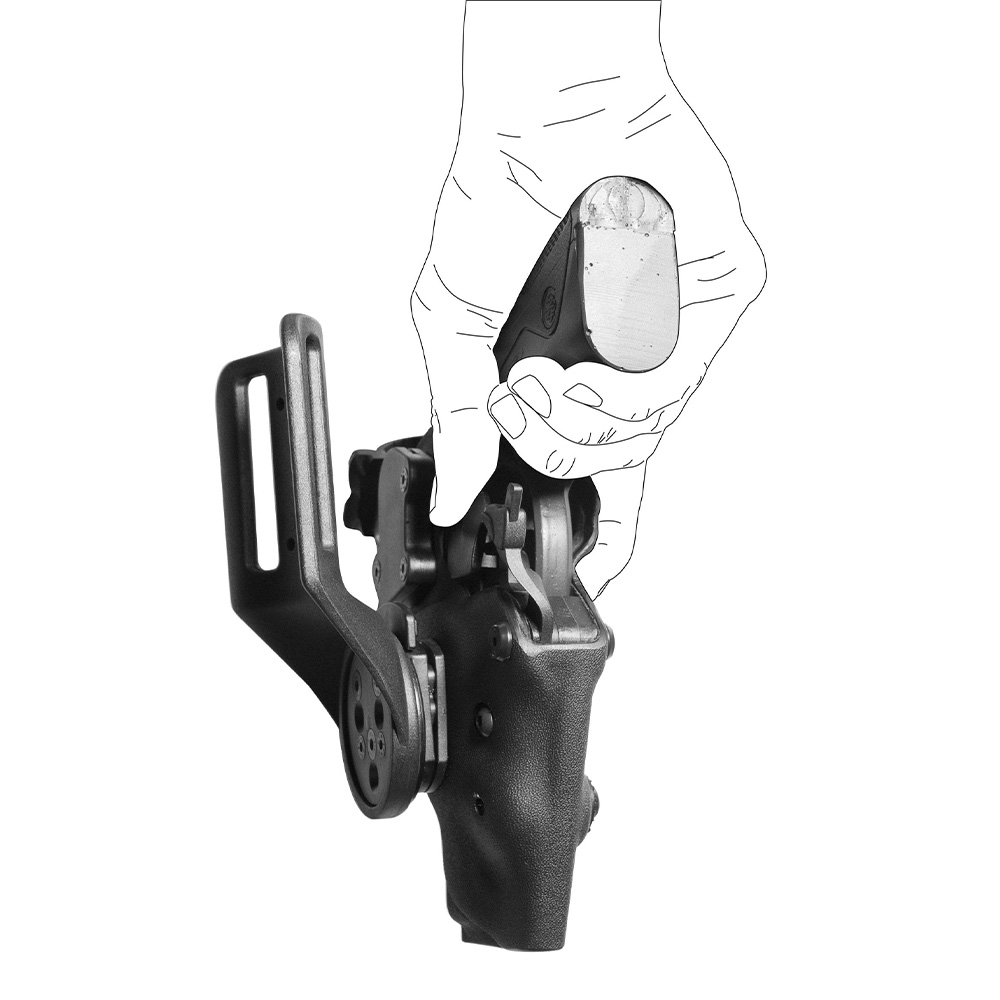 Holster droitier Vegatek Top VKT804 noir pour GLOCK 17/19/22/23