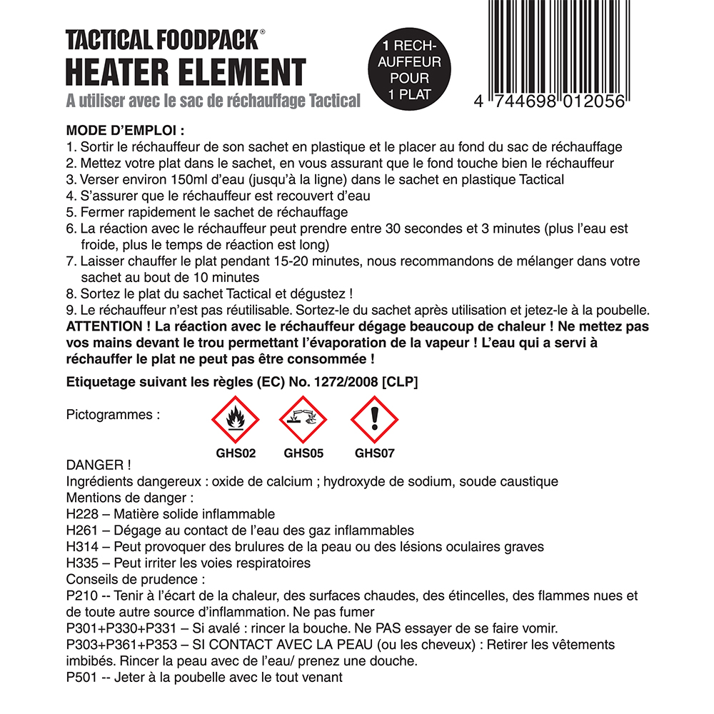 Kit chauffant sans flamme Tactical Ration Bag