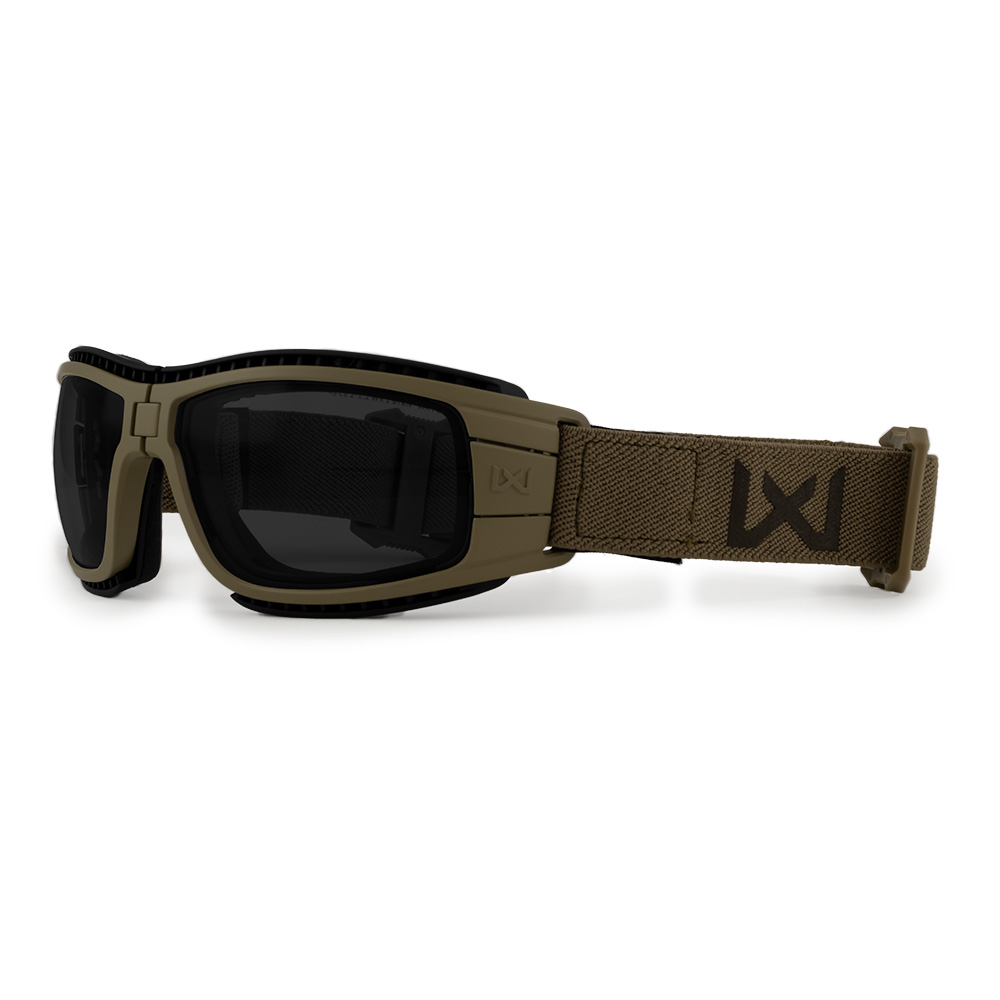Masque de protection balistique pliable Lynx tan écrans fumé/incolore