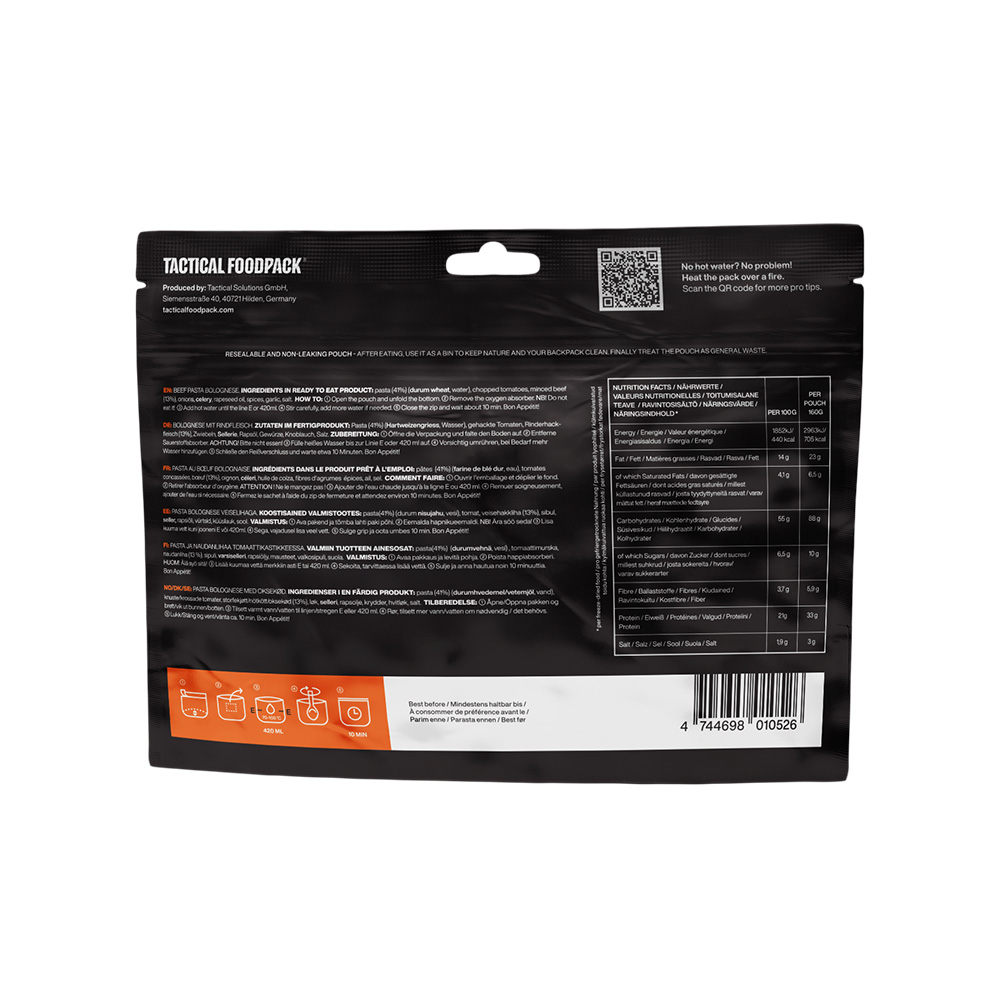 Maxi ration de survie - Pâtes à la bolognaise