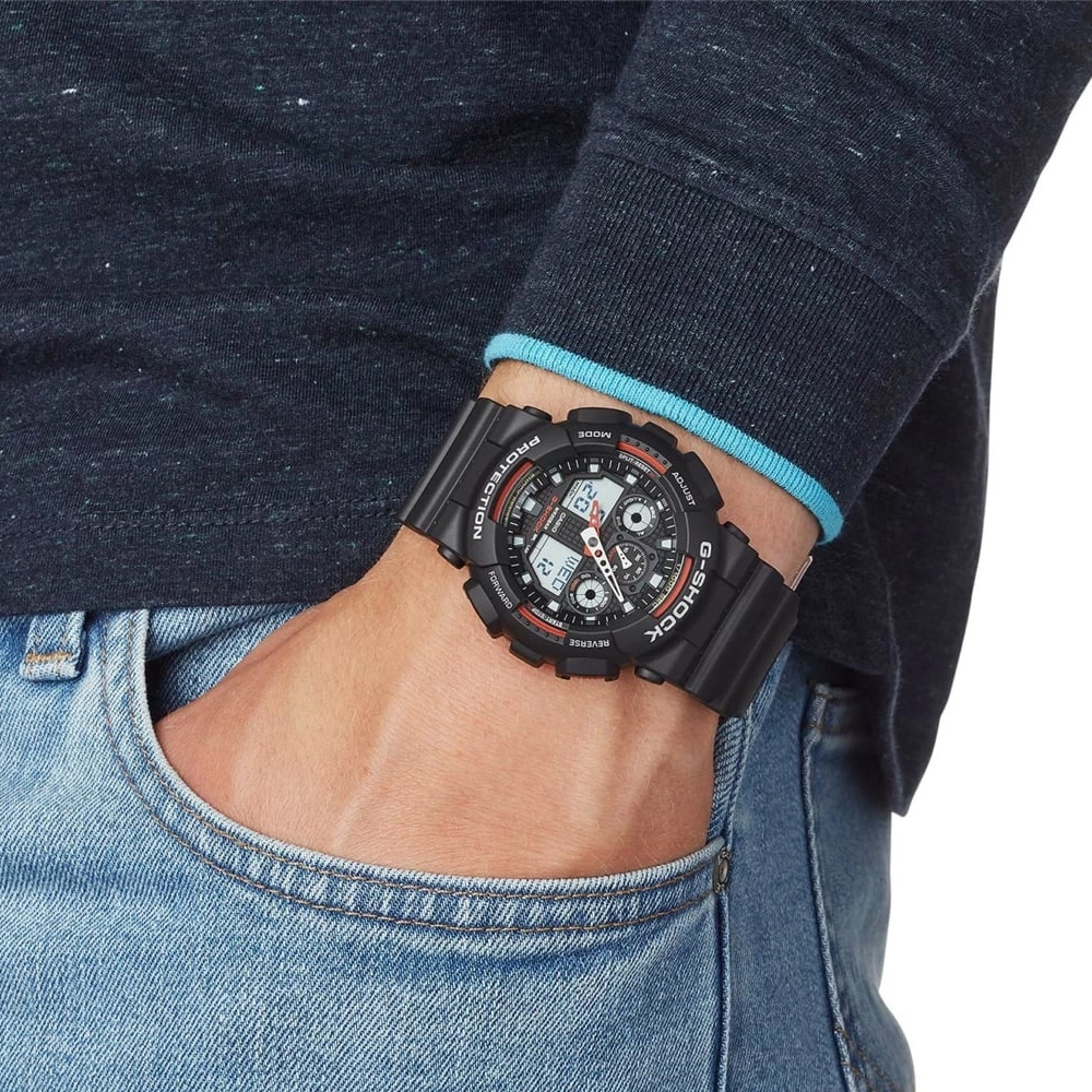 Montre G-Shock GA-100 noir/rouge